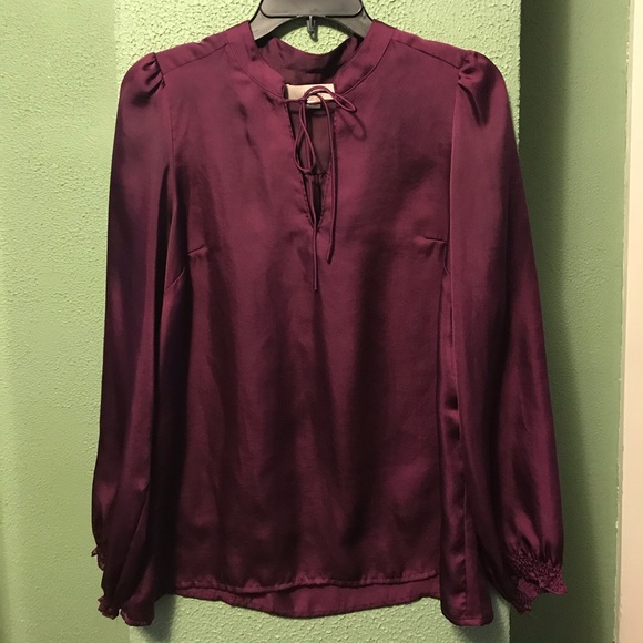 LOFT Tops - LOFT Silky Plum Colored Blouse Size Small